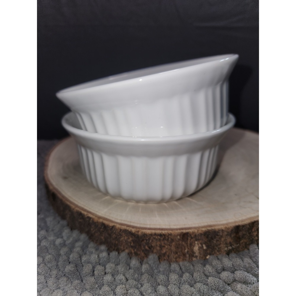 Set Of 2~Corning Ware French White 16 oz Round Small Casserole Dishes